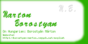 marton borostyan business card